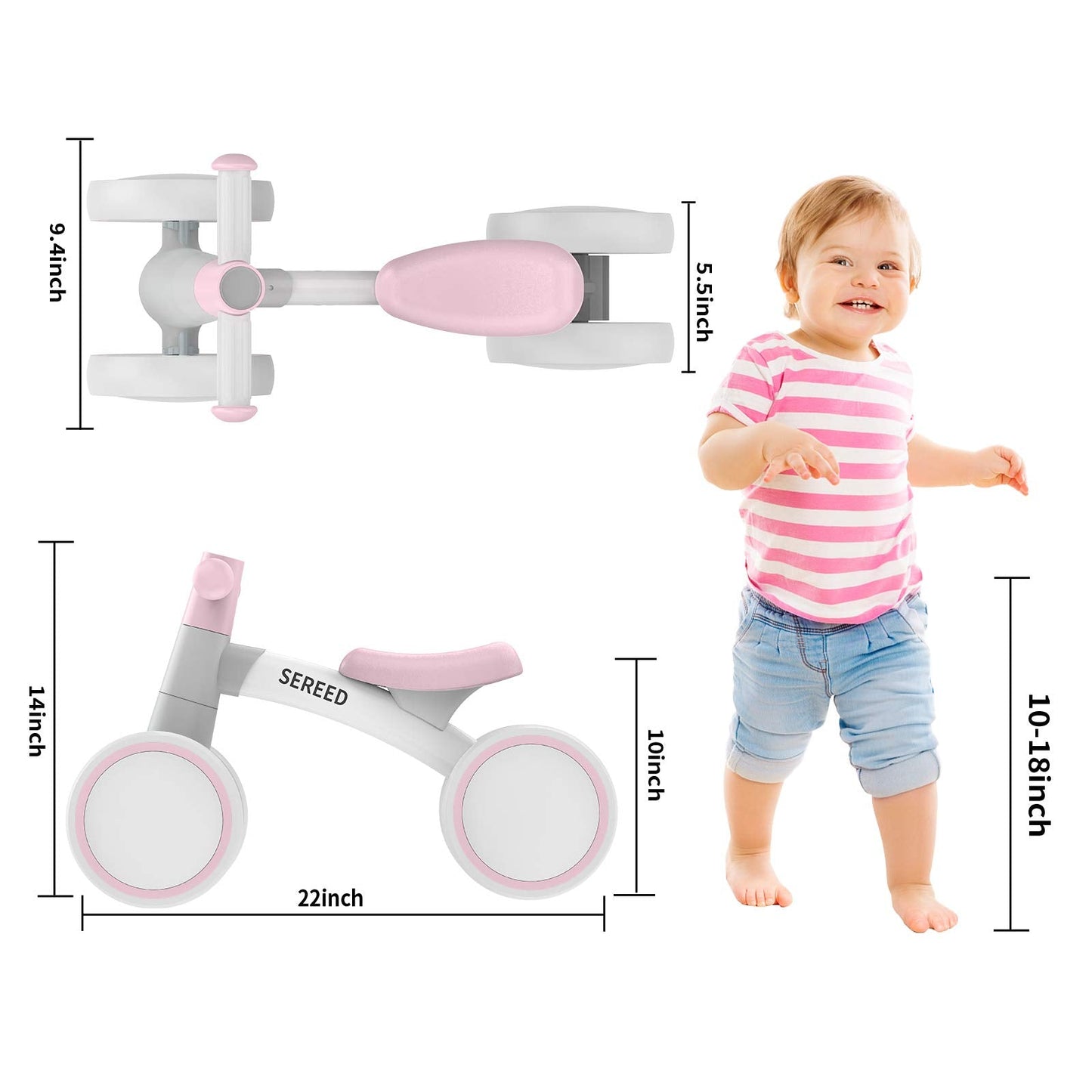 Baby Balance Bike for 1 Year Old Boys Girls 12-24 Month Toddler Balance Bike
